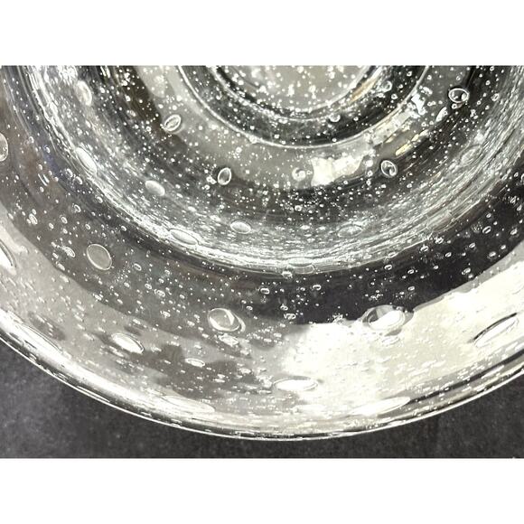 Handblown Bubble Seeded Footed Glass Bowl Vintage 1950's 8"-Excellent Mint! - Picture 6 of 10